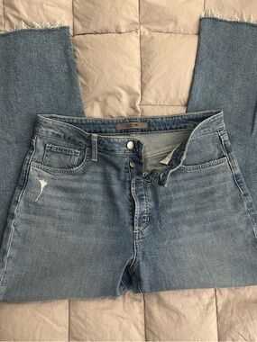 Joe's Jeans Light Blue Frayed Hem Ankle Jeans OG Straight Leg Ankle